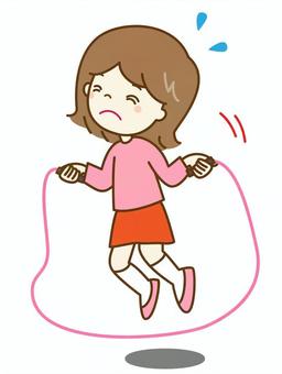 縄跳び7 縄跳び,縄,遊び,回す,ジャンプ,影,女の子,子供,一生懸命,飛ぶのイラスト素材