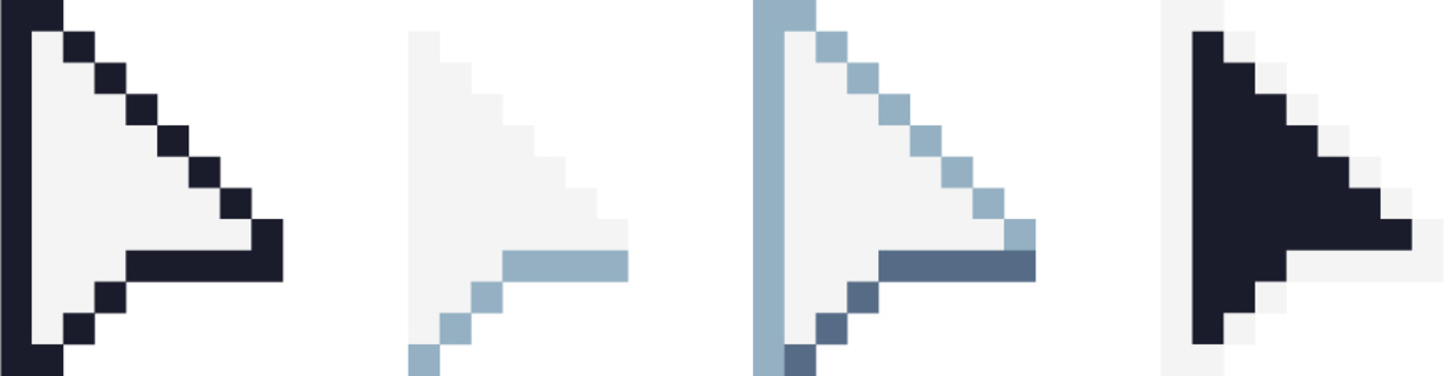 マウスカーソル2のドット絵セット マウス,マウスカーソル,カーソル,矢印,ポイント,ポインター,パソコン,記号,クリック,ドット絵のイラスト素材