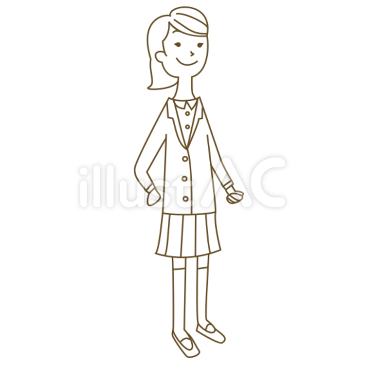 学生　女の子　2 学生,女の子,2のイラスト素材