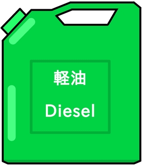 軽油 燃料,軽油,液体,ポリタンク,容器,可燃物,緑色,蛍光色,デフォルメ,背景透過のイラスト素材