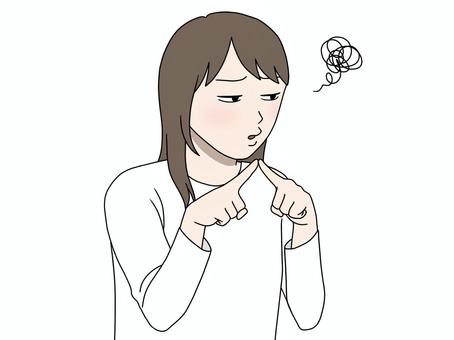 不満げな顔で言い訳をする女性 不機嫌,ぶつぶつ,ぶつくさ,だって,言い逃れ,口実,ずる賢い,ずるい,認めない,正当化のイラスト素材
