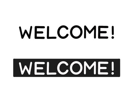 Welcome シンプル welcome,ようこそ,白黒,シンプル,モノクロ,ウェルカム,手書き,手描き,文字,ロゴのイラスト素材