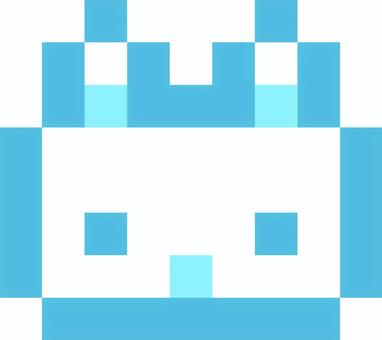 ドット絵のねこ ねこ,アイコン,天使界隈,水色界隈,水色,白,サブカル,ファンシー,ゆめかわいい,かわいいのイラスト素材