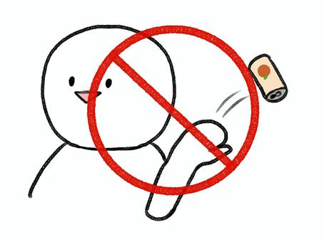 ポイ捨て禁止 棒人間,ポイ捨て,人物,空き缶,手描き,落書き,表情,黒,シンプル,素材のイラスト素材