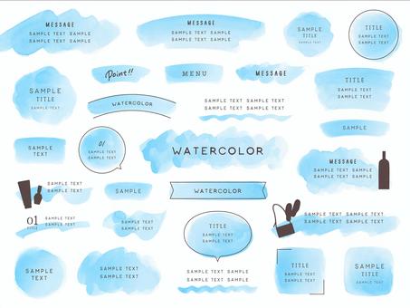 Blue sky watercolor frame material, JPG, PNG and AI Blue sky watercolor frame material, , JPG, PNG and AI