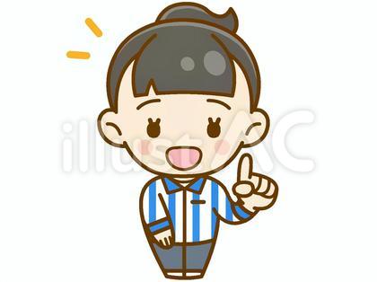 人差し指を立てる女性コンビニ店員(2)
