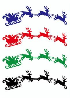 Santa and reindeer silhouette A, , JPG, PNG and EPS