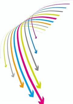 矢印 カーブ カラフル 矢印,カーブ,カラフル,曲がる,下,ダウンロード,download,下降,指す,方向のイラスト素材