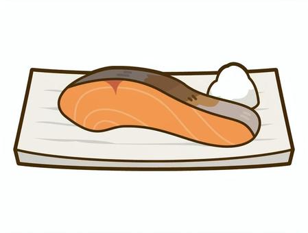 焼き魚（鮭） 焼き魚,鮭,切り身,大根おろし,和食,食べ物,料理のイラスト素材