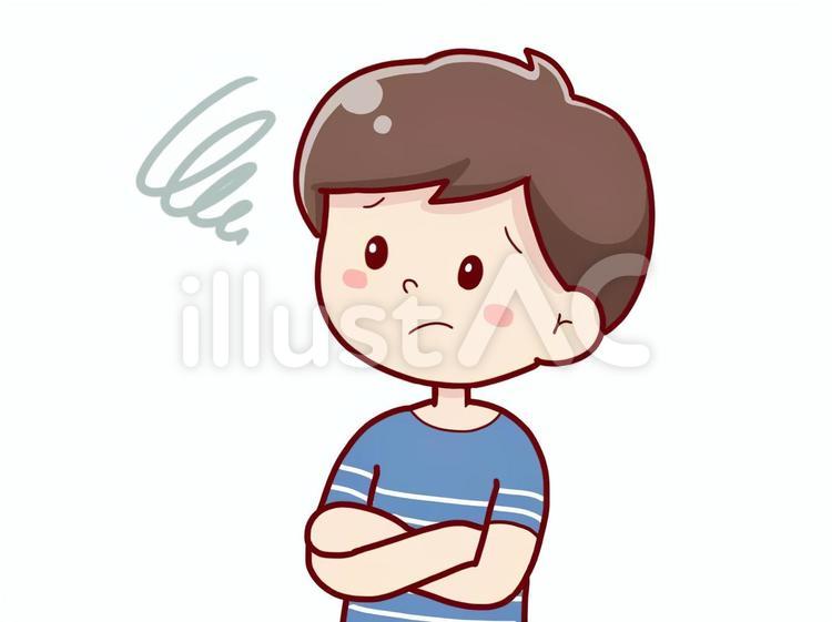 困った様子の男性 男性,人物,困ったのイラスト素材