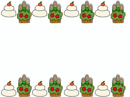 鏡餅と門松のフレーム