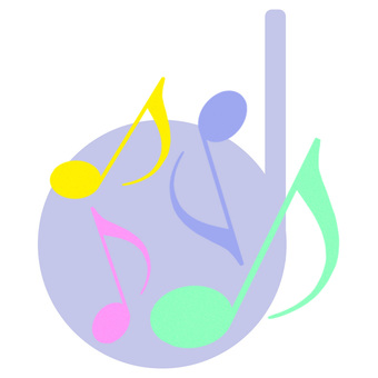 音符的柔和彩色插圖, JPG 和 PNG 音符的柔和彩色插圖, 四分音符, 可愛的, 可愛, JPG 和 PNG