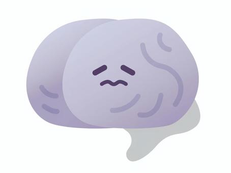 元気がない脳のイラスト 脳,脳みそ,脳幹,頭脳,内蔵,臓器,メディカル,医療,体,不健康のイラスト素材