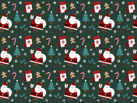 ポップなクリスマスのパターン素材 クリスマス,背景,フレーム,冬,クリスマスツリー,オーナメント,クリスマスプレゼント,ポップ,サンタ,サンタクロースのイラスト素材
