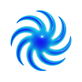 ぷっくりした青い渦巻の3Dアイコン 渦巻,アイコン,3d,立体,マーク,可愛い,フェミニン,キュート,ぷっくり,サイクロンのイラスト素材