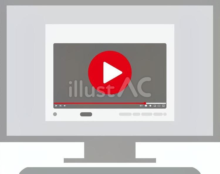 動画再生モニターアイコン1-3 動画,再生,モニターのイラスト素材