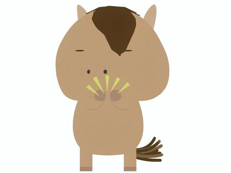 拍手_馬 拍手,馬,動物,かわいい,賞賛,手,叩く,祝う,瞑るのイラスト素材
