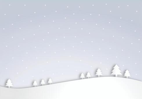 雪ともみの木の冬景色のクリスマス背景03 クリスマス,冬,背景,クリスマスツリー,モミの木,12月,北欧,木,雪,風景のイラスト素材