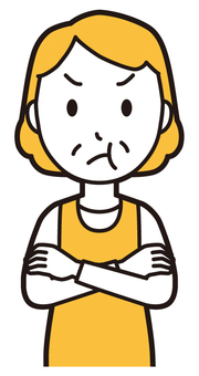  エプロンおばちゃん(黄)-021-バスト