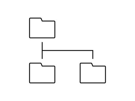 フォルダツリー フォルダ,ファイル,階層,データ,保存,管理,整理,資料,保管,場所のイラスト素材