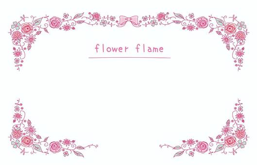 フラワーフレームピンク フラワーフレームピンク 花,枠,春のイラスト素材