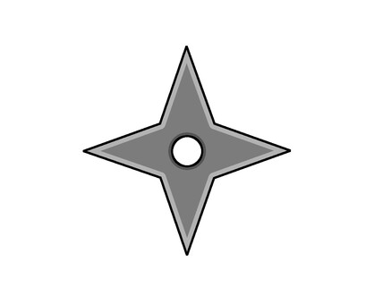 手裏剣①　アウトライン 手裏剣,武器,忍者,シンプル,挿絵,ワンポイント,あしらい,白背景,飛び道具,道具のイラスト素材