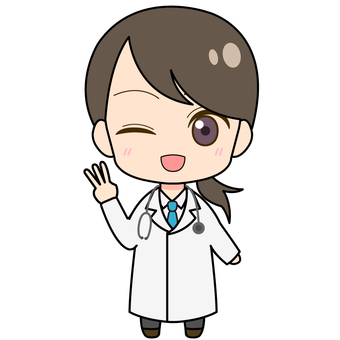 (3)Woman in white coat/wink, fem, lekarz, medycyna, JPG, PNG and EPS