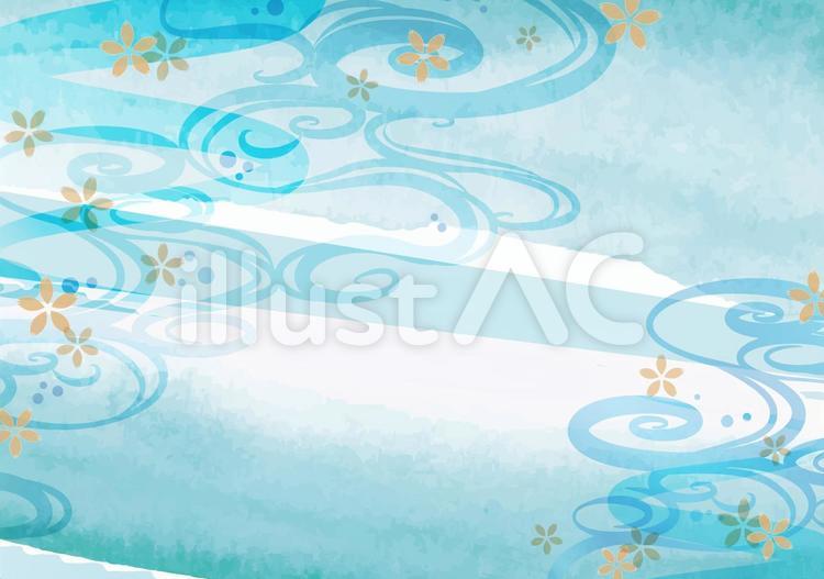 正月の素材059 夏,和紙,和風のイラスト素材