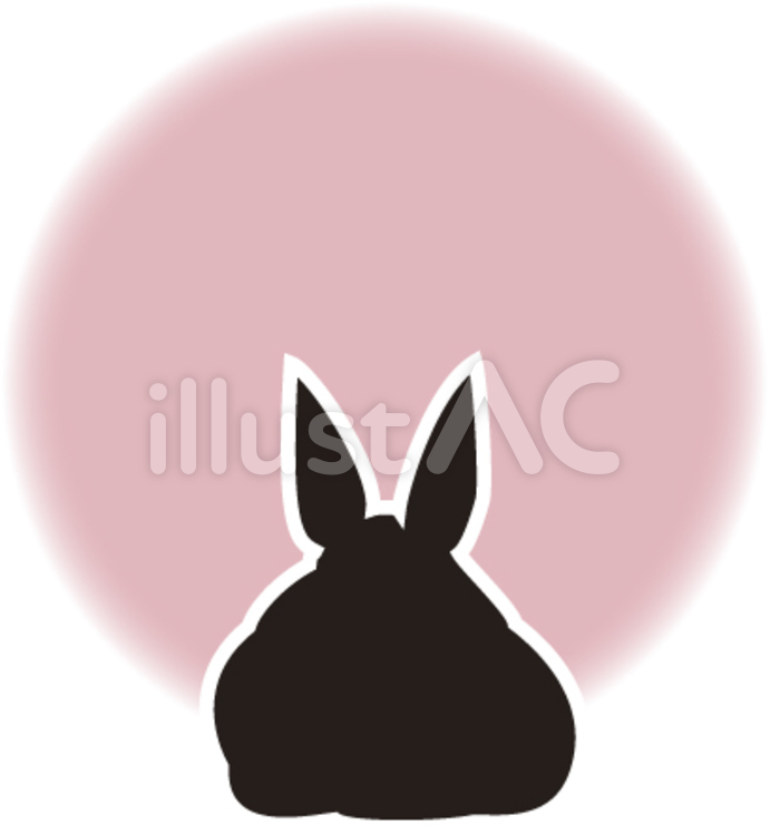 うさぎのシルエット 背景 ピンク イラスト No 無料イラストなら イラストac