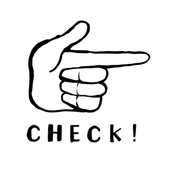check! icon, JPG and PNG check! icon, check, finger pointing, hand, JPG and PNG