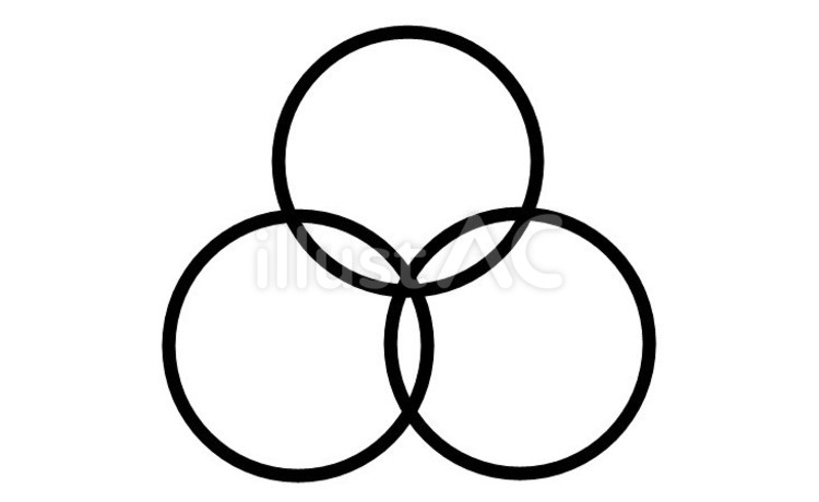 ３つの円 円,丸,３つのイラスト素材