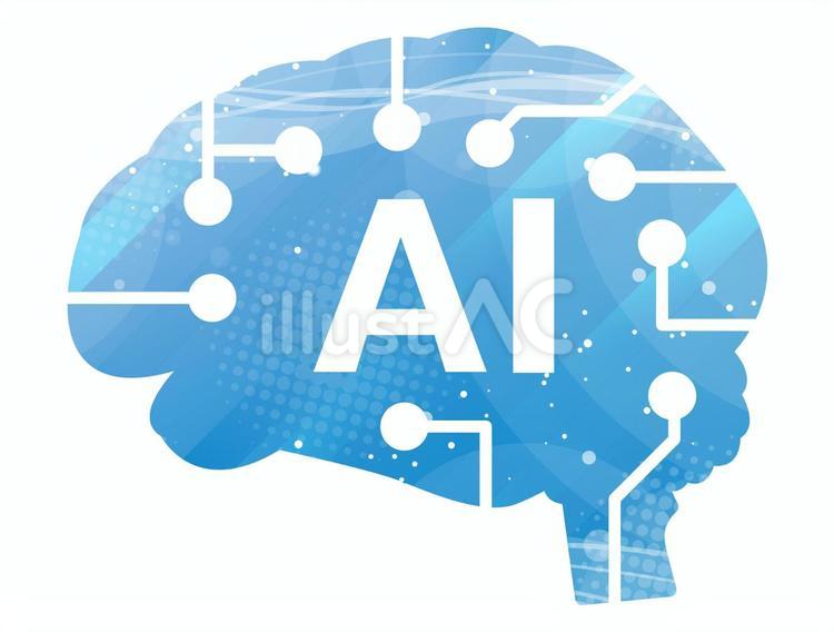 AI 脳,ai,シルエットのイラスト素材