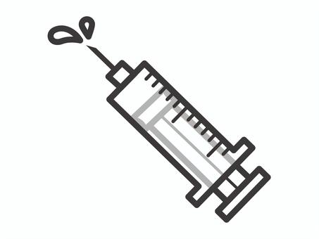 注射器（薬品入・上向き）03 注射,注射器,予防接種,医療,アイコン,マーク,シンプルのイラスト素材