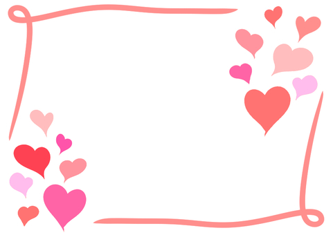 ハートフレーム フレーム,枠,四角,メモ,メモ帳,用紙,白紙,白,赤,ピンクのイラスト素材