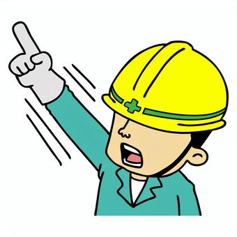 Cool pointing and checking by a field worker②, JPG, PNG and AI Cool pointing and checking by a field worker②, finger pointing, operator, construction, JPG, PNG and AI