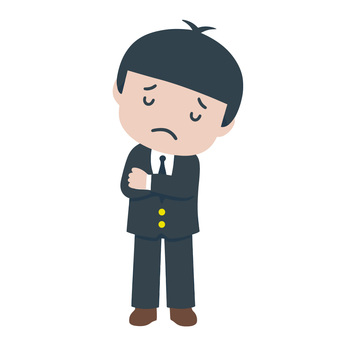 考え悩むビジネスマン ビジネスマン,悩む,考える,困惑,問題,表情,ストレス,不安,判断,トラブルのイラスト素材