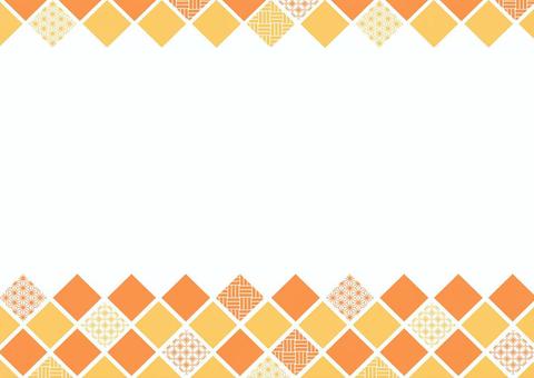 和柄パターンひし形_橙黄色 和柄パターンひし形_橙黄色 和柄,和風,ひし形,パターン,黄色,オレンジ,背景,素材のイラスト素材
