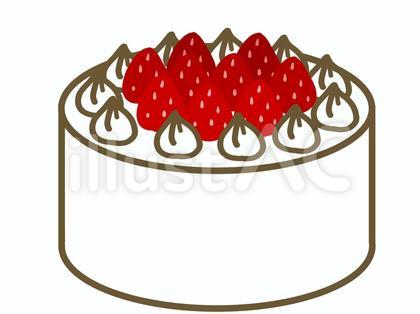 ホールケーキ イチゴがのってる
