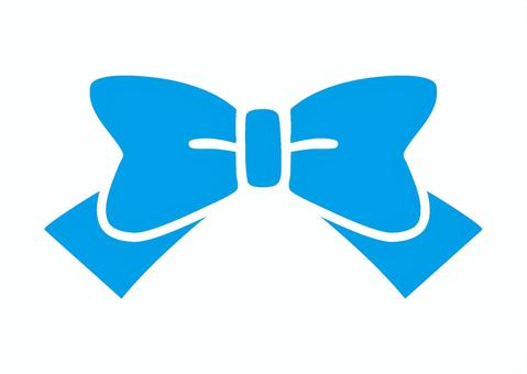 シンプルなリボンアイコン　青 リボン,飾り,ちょうちょ結び,プレゼント,かわいい,アイコン,ワンポイント,あしらい,マーク,ベクターのイラスト素材