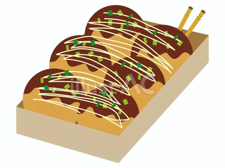 たこ焼き1/縁日24 たこ焼き,屋台,イベントのイラスト素材