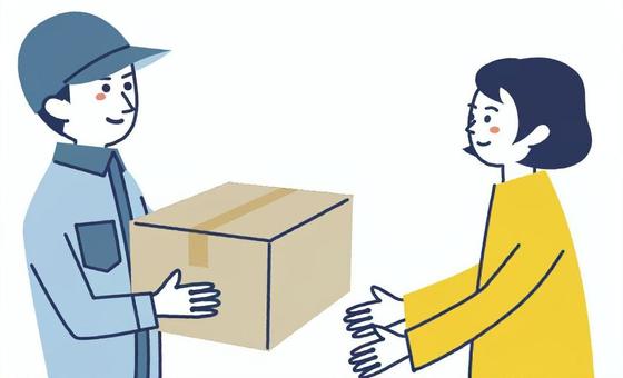 宅配便 宅配便,受け取り,配達,人物,配達員,主婦,女性,女の人,生活,かわいいのイラスト素材