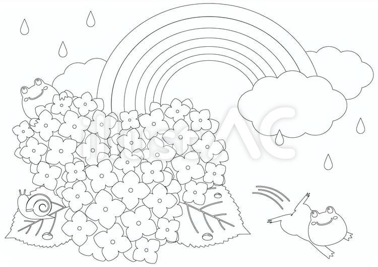 梅雨、ぬりえイラスト - No: 1974920／無料イラストなら「イラストAC」
