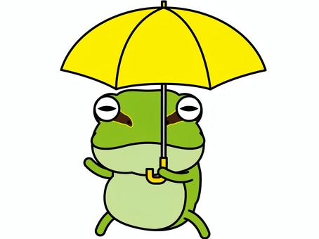 Illustration, frog, umbrella, rainy season, 