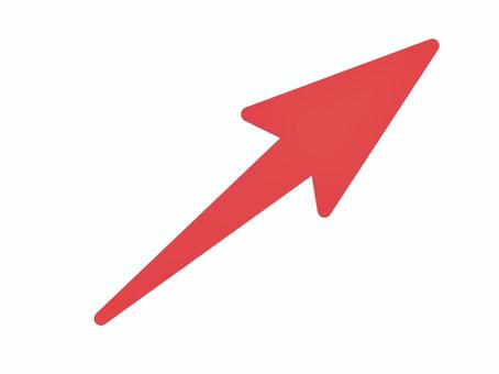 赤い上昇矢印 赤い上昇矢印 赤,矢印,上昇,斜め,上,上がる,伸びる,記号,マーク,示すのイラスト素材