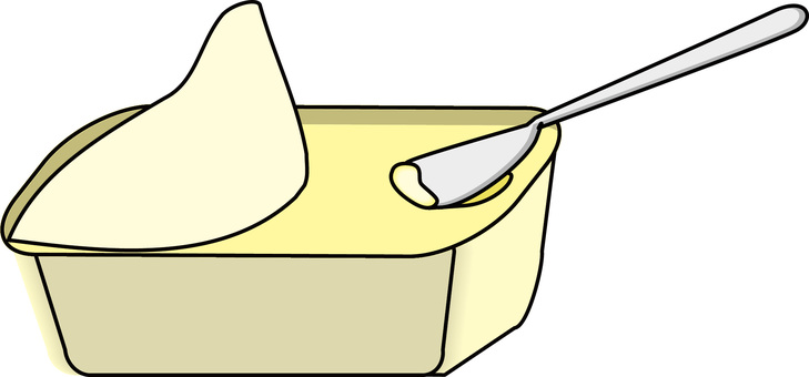 バター  バター  バター,塗る,パン,乳製品,朝食,バターナイフ,使う,線画のイラスト素材