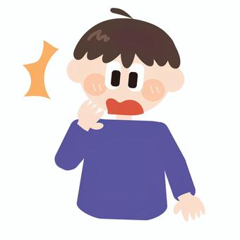 びっくり！驚く男の子