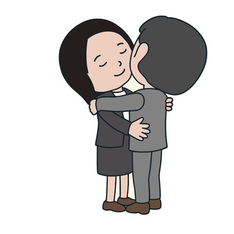 抱きしめ合う人 抱きしめる,ハグ,愛情,安心,思いやり,優しさ,再会,恋人,家族,温もりのイラスト素材