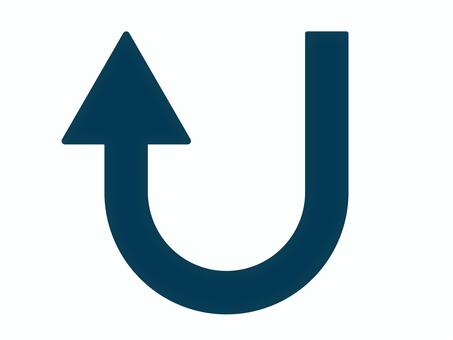 シンプルな矢印（Uターン・左上）01 矢印,uターン,左,上,アイコン,マーク,シンプルのイラスト素材