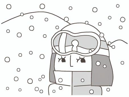 Illustration, snow, girl, winter, 