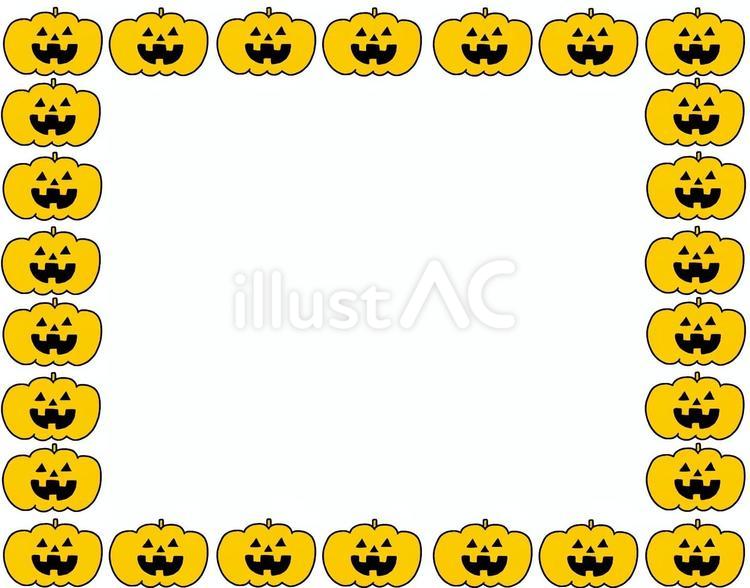 かぼちゃフレーム黄色 かぼちゃ,ハロウィン,ジャックオーランタンのイラスト素材